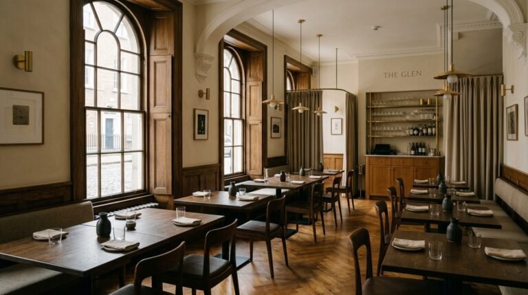 Contemporary restaurant interior in Dublin, representing the local hospitality scene