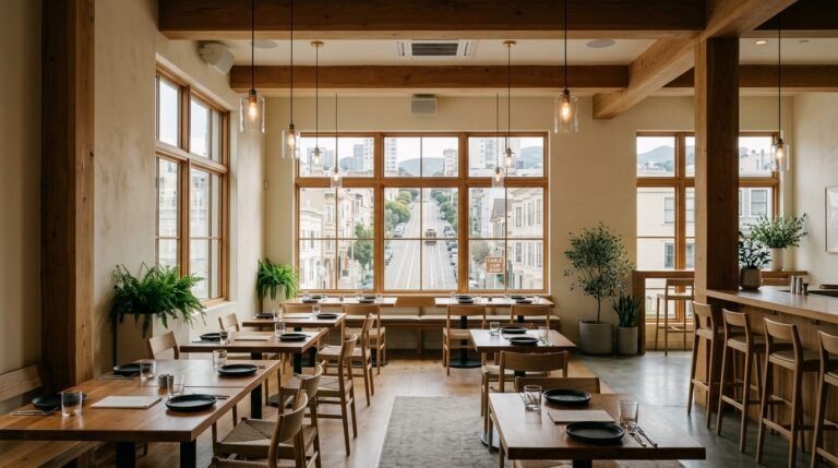 Contemporary restaurant interior in San Francisco, representing the local hospitality scene