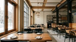 Contemporary restaurant interior in Toronto, representing the local hospitality scene